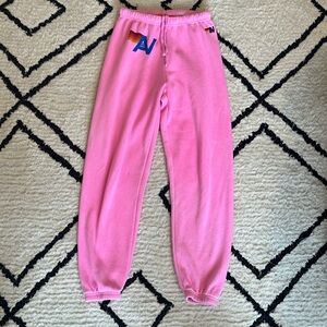 Pink Aviator Nation Sweatpants.